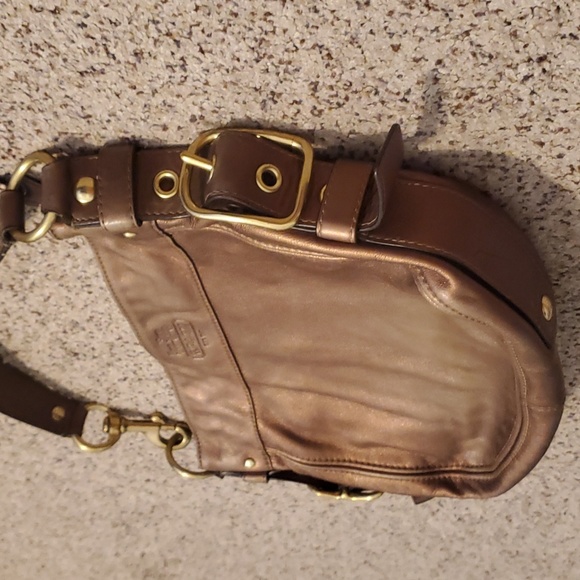 Coach Large Zoe Gold Bronze Metallic Leather Hobo Bag - Picture 4 of 11